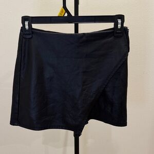 Altar'd State Black Faux Leather Mini Skirt